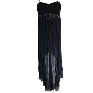 B darlin black sequin strapless prom daddy daughter dress Size 7/8